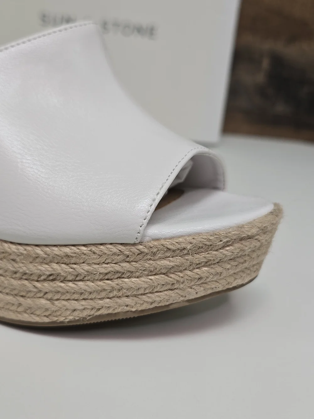 Sun + Stone white leather